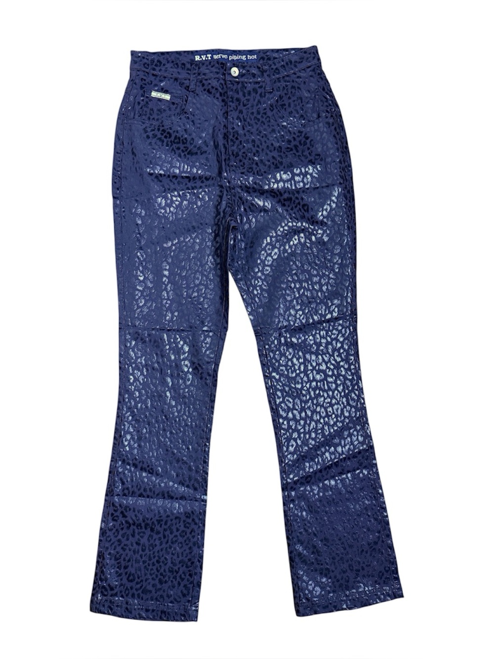 RVT black leopard jeans